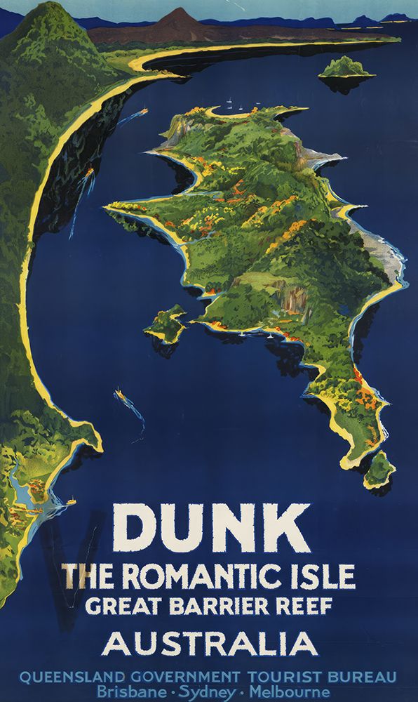 Australia Dunk Great Barrier Reef Vintage Travel Poster art print by Vintage Travel Poster for $57.95 CAD