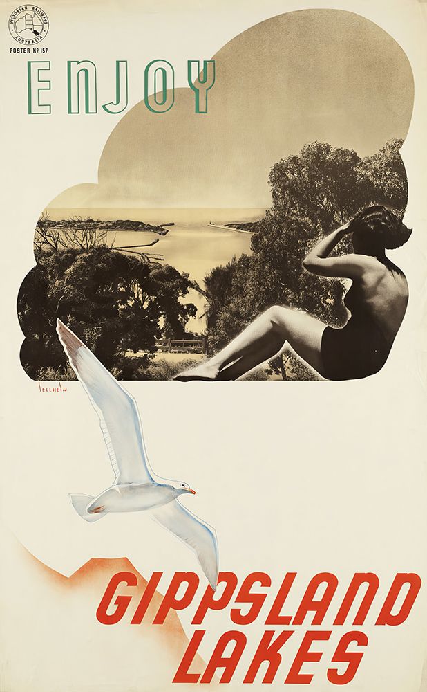 Australia Gippsland Lakes Victoria Vintage Travel Poster art print by Vintage Travel Poster for $57.95 CAD