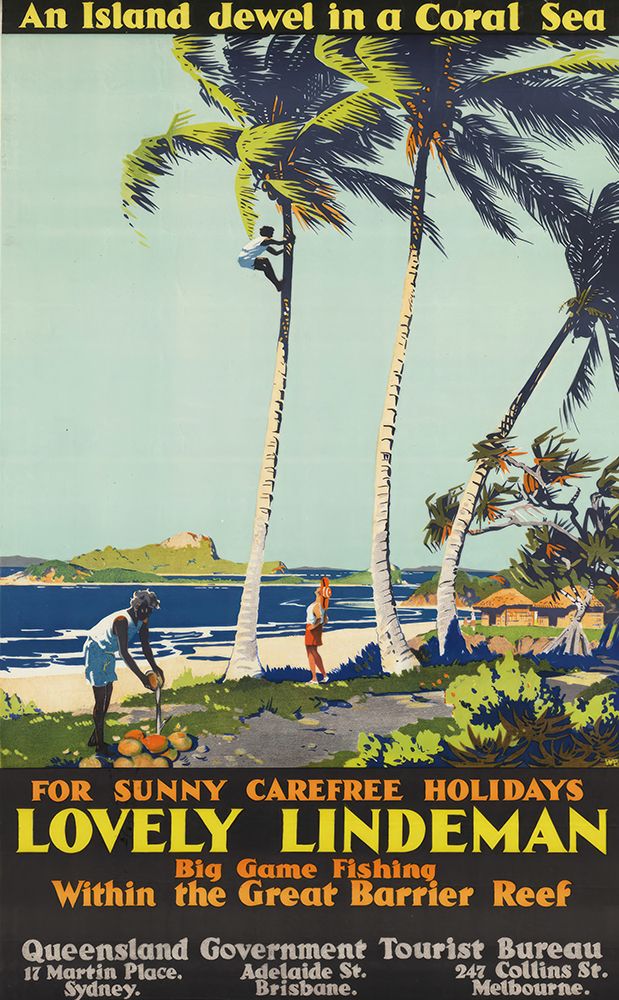 Australia Lindeman Great Barrier Reef Vintage Travel Poster art print by Vintage Travel Poster for $57.95 CAD