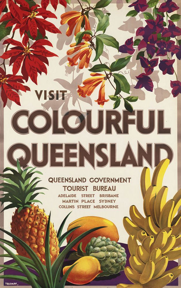 Australia Queensland Vintage Travel Poster art print by Vintage Travel Poster for $57.95 CAD