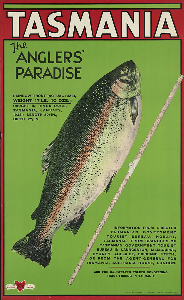 Australia Tasmania Fishing Vintage Travel Poster art print by Vintage Travel Poster for $57.95 CAD