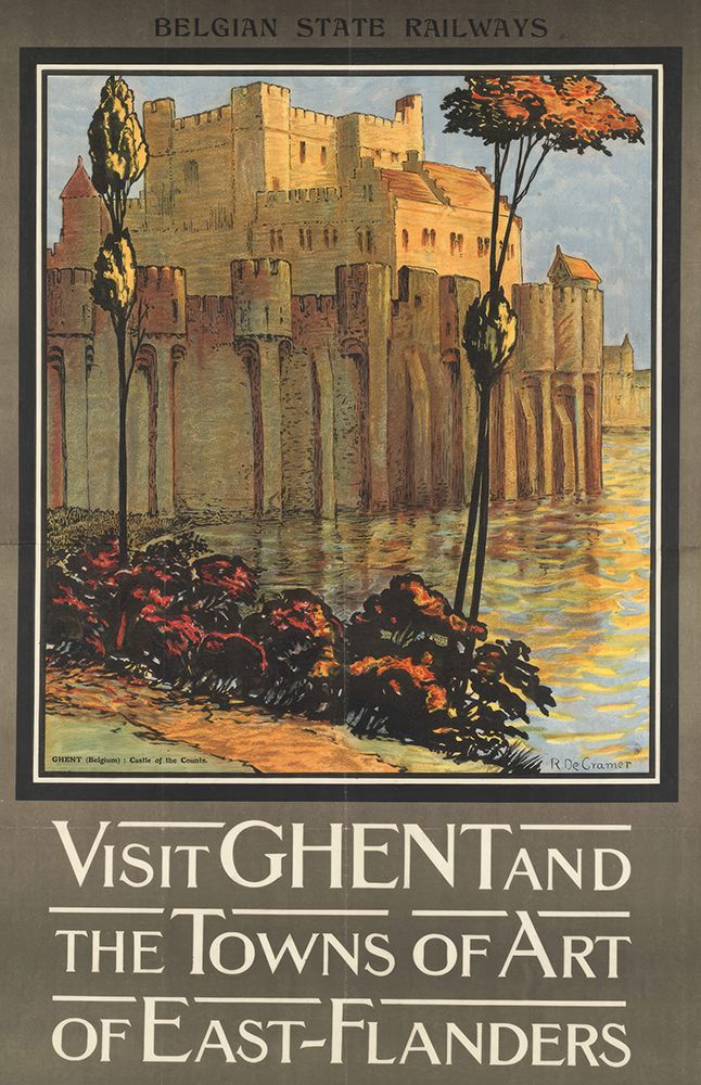 Belgium Ghent Vintage Travel Poster art print by Vintage Travel Poster for $57.95 CAD