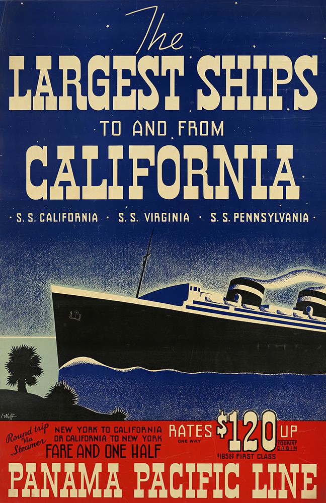 California Panama Pacific Line Vintage Travel Poster art print by Vintage Travel Poster for $57.95 CAD
