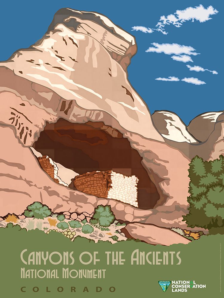 Colorado Canyon of the Ancients Vintage Travel Poster art print by Vintage Travel Poster for $57.95 CAD