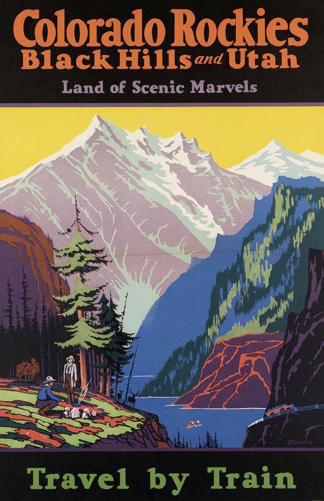 Colorado Rockies and Utah Vintage Train Travel Poster art print by Vintage Travel Poster for $57.95 CAD