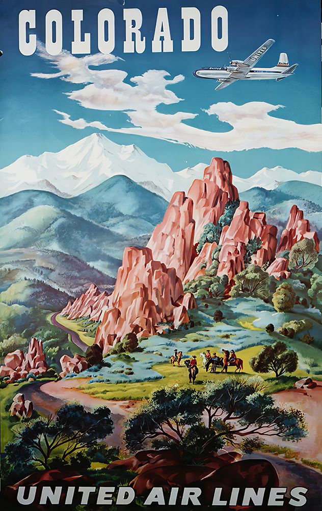 Colorado Vintage Air Travel Poster art print by Vintage Travel Poster for $57.95 CAD