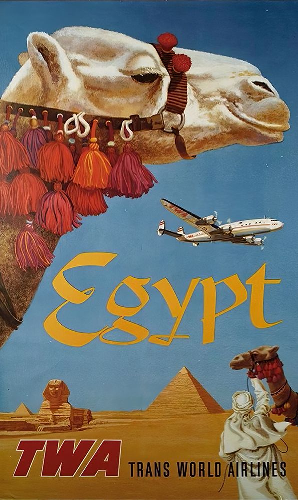 Egypt Vintage Airline Travel Poster art print by Vintage Travel Poster for $57.95 CAD