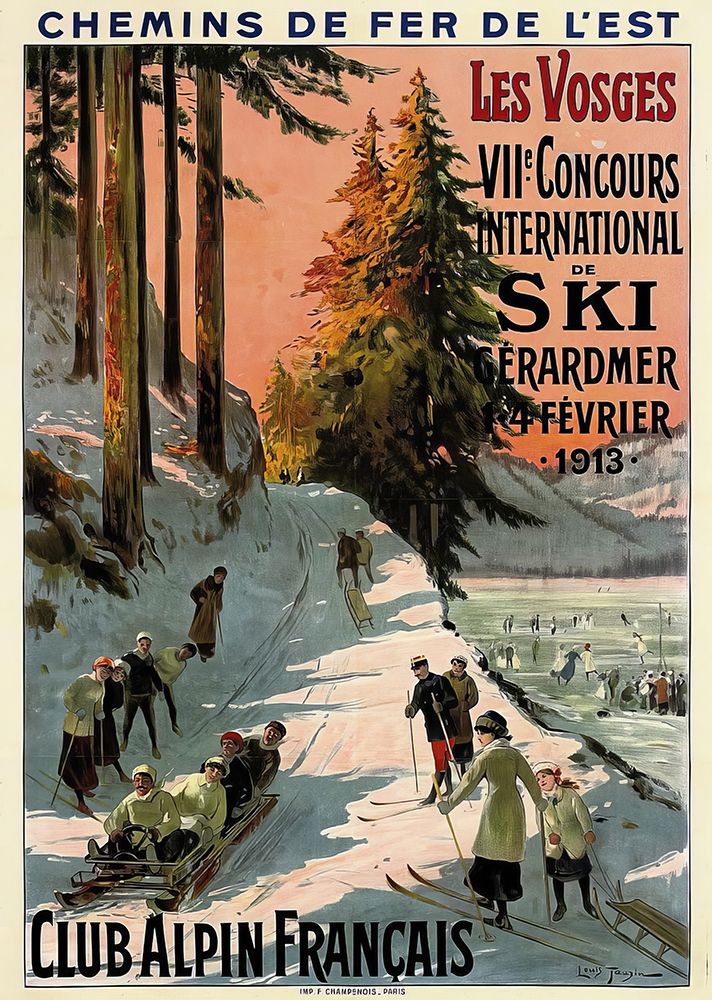 France Club Alpine Vintage Railway Travel Poster art print by Vintage Travel Poster for $57.95 CAD