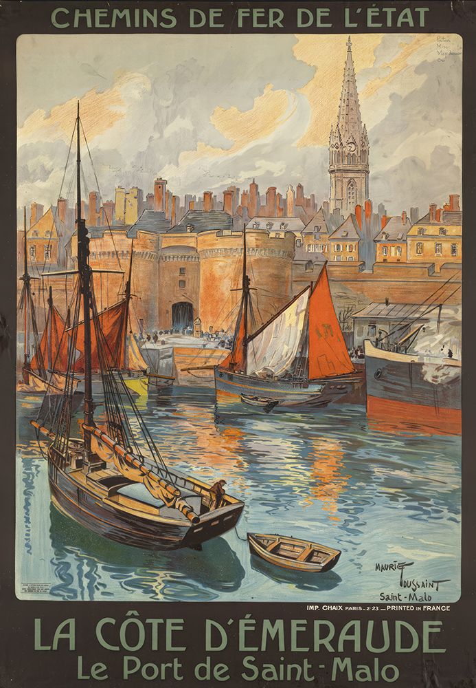 France La Cote DEmeraude Vintage Railway Travel Poster art print by Vintage Travel Poster for $57.95 CAD