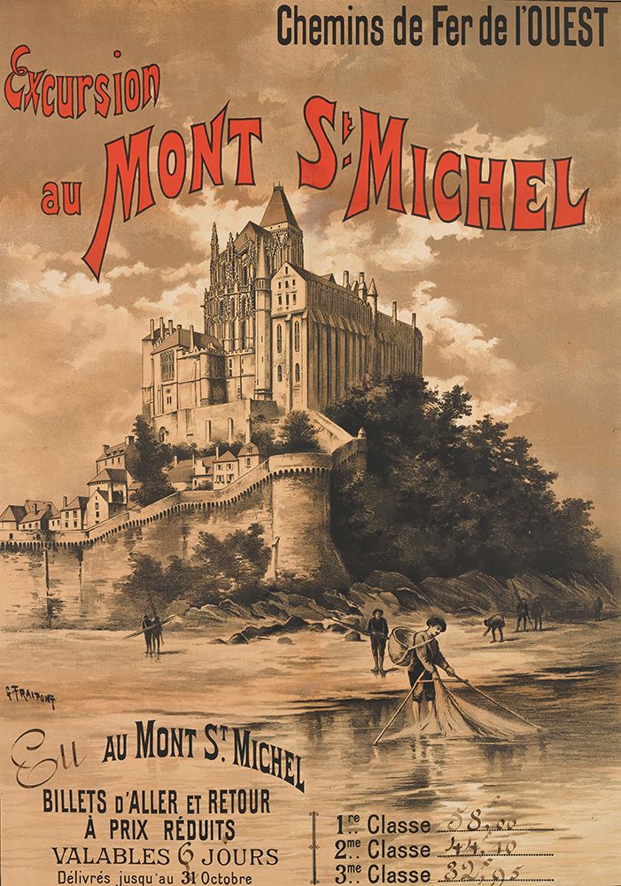 France Mont Michel Vintage Railway Travel Poster art print by Vintage Travel Poster for $57.95 CAD