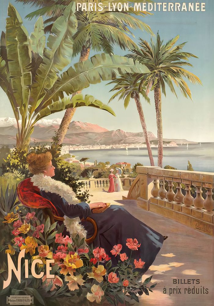 France Nice Vintage Railway Travel Poster art print by Vintage Travel Poster for $57.95 CAD