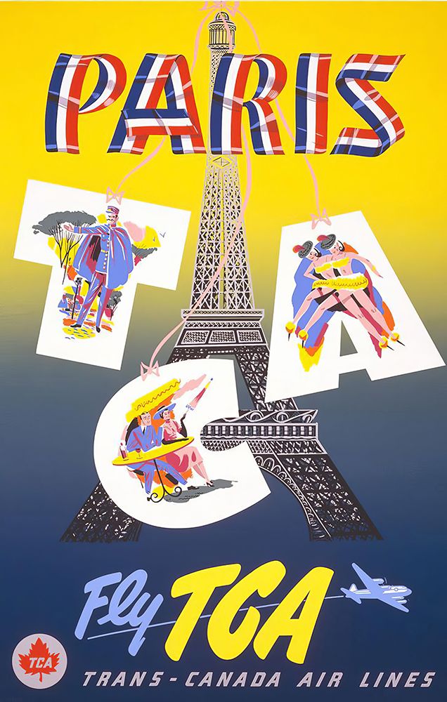 France Paris Vintage Air Travel Poster art print by Vintage Travel Poster for $57.95 CAD