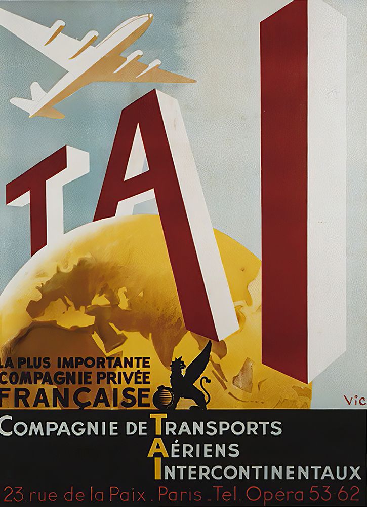France Vintage Air Transport Travel Poster art print by Vintage Travel Poster for $57.95 CAD