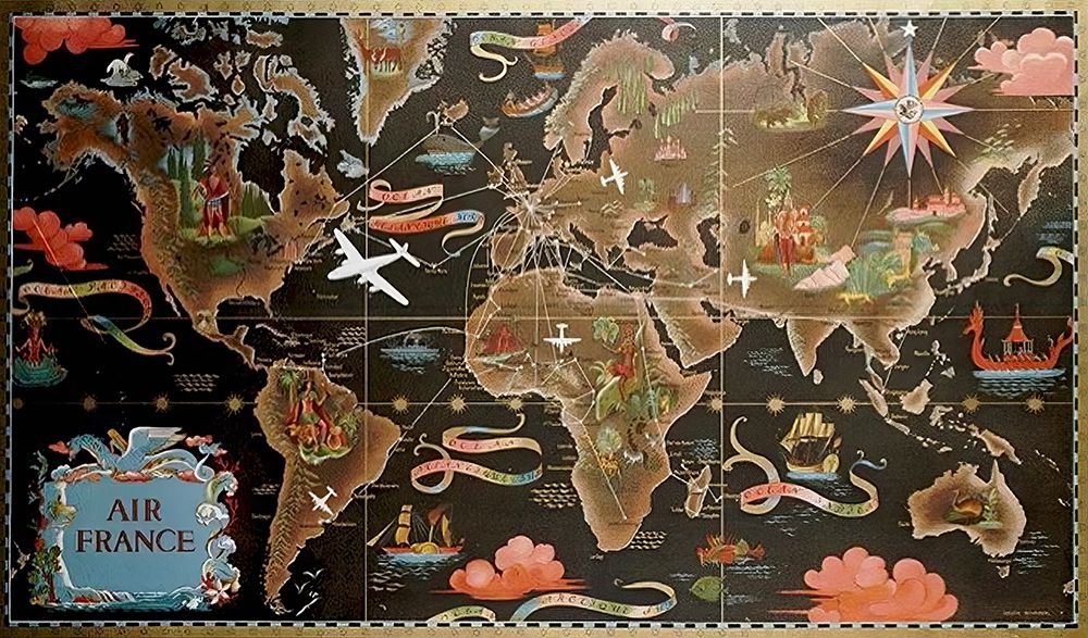 France Vintage Airline Travel Poster art print by Vintage Travel Poster for $57.95 CAD