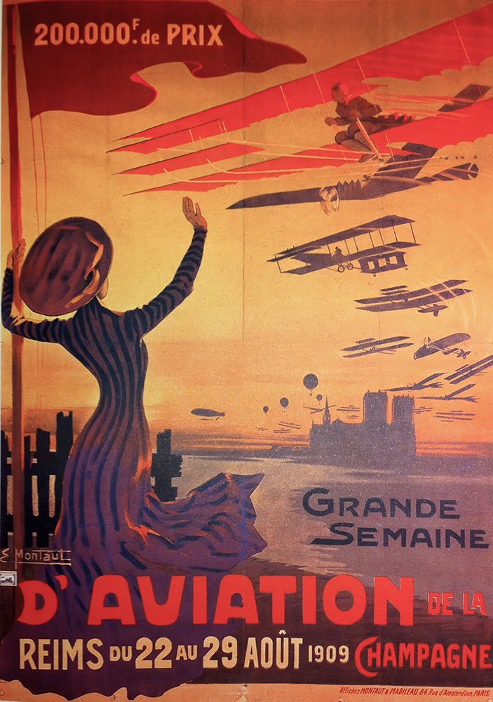 French Vintage Aviation Poster 1909 art print by Vintage Travel Poster for $57.95 CAD