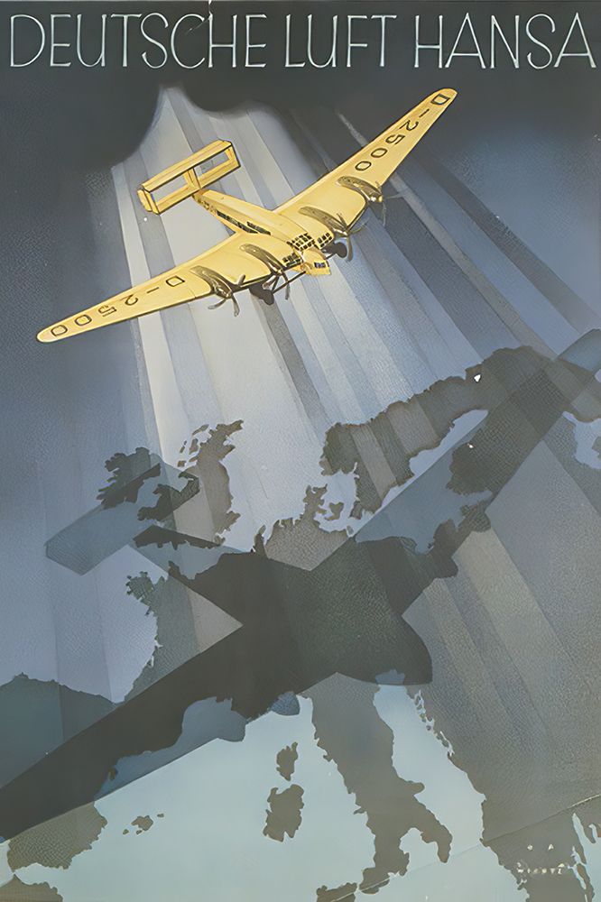Germany Vintage Airline Travel Poster art print by Vintage Travel Poster for $57.95 CAD