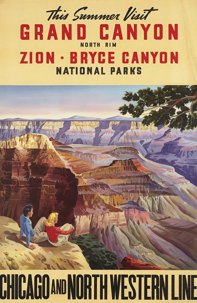 Grand Canyon by Rail Vintage Travel Poster art print by Vintage Travel Poster for $57.95 CAD