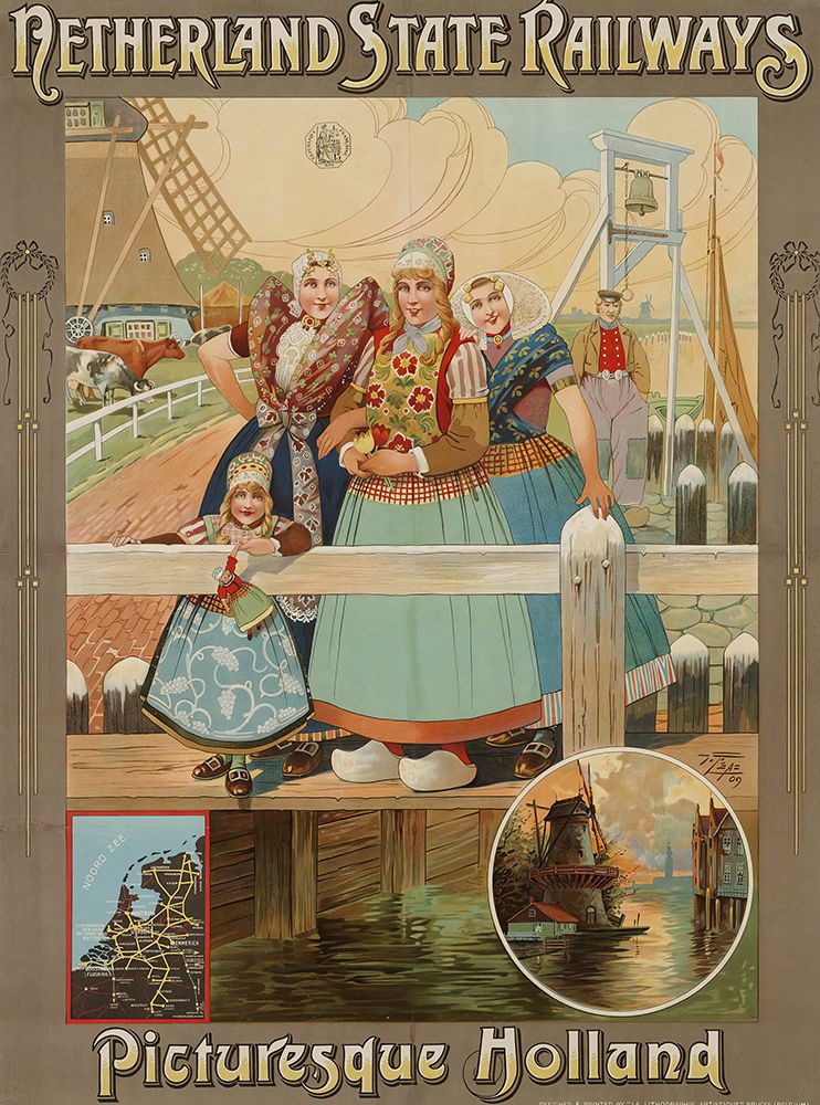 Holland Netherland State Railway Vintage Travel Poster art print by Vintage Travel Poster for $57.95 CAD