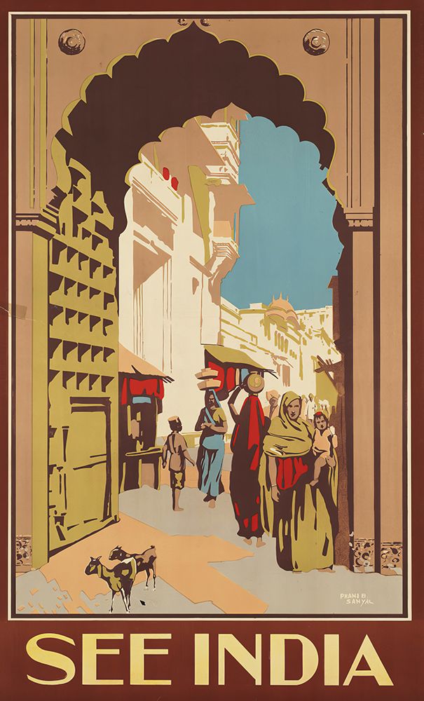 India Arch Vintage Travel Poster art print by Vintage Travel Poster for $57.95 CAD