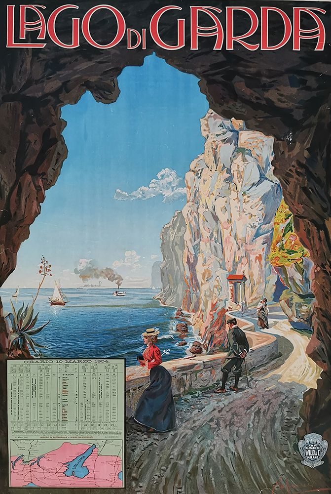 Italy Lake Garda Vintage Travel Poster art print by Vintage Travel Poster for $57.95 CAD