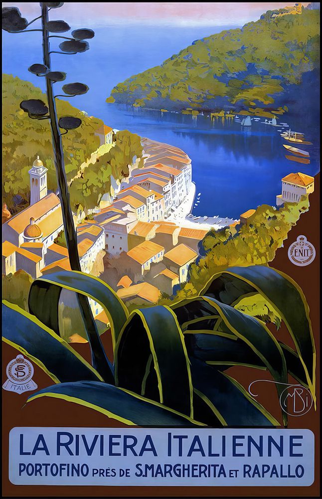 Italy Portofino Vintage Travel Poster art print by Vintage Travel Poster for $57.95 CAD