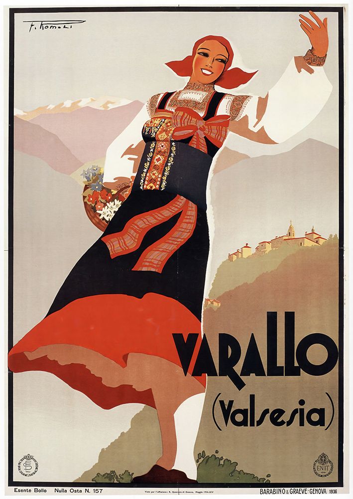 Italy Varallo Sesia Vintage Travel Poster art print by Vintage Travel Poster for $57.95 CAD