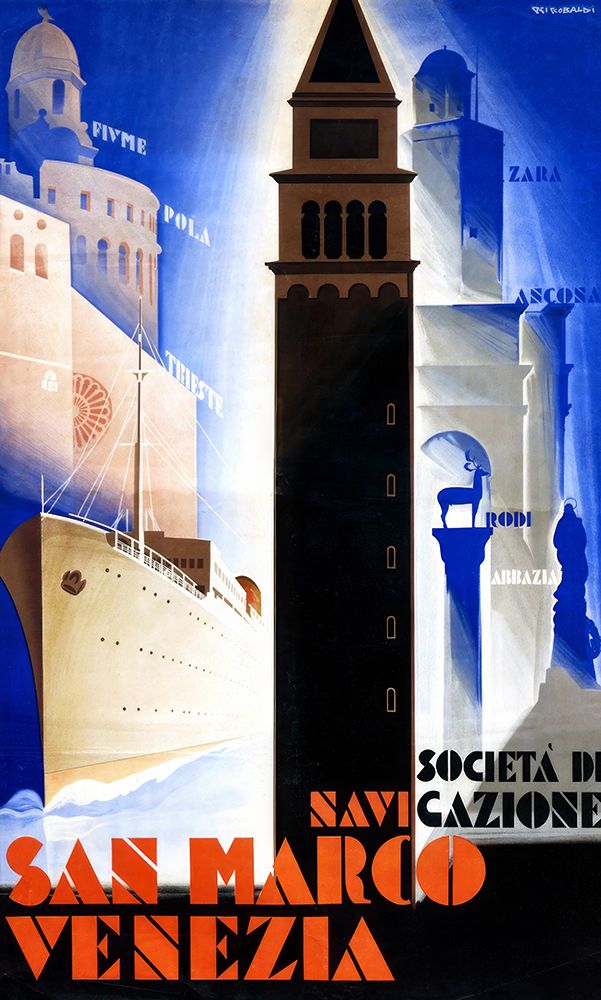 Italy Venice San Marco Vintage Travel Poster art print by Vintage Travel Poster for $57.95 CAD