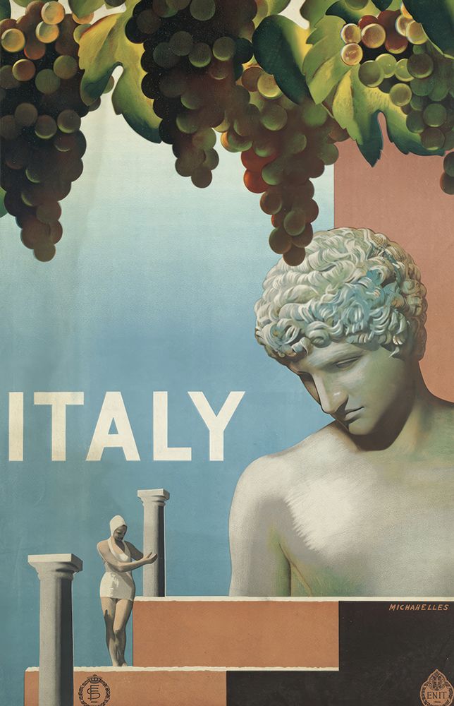 Italy Statue Vintage Travel Poster art print by Vintage Travel Poster for $57.95 CAD