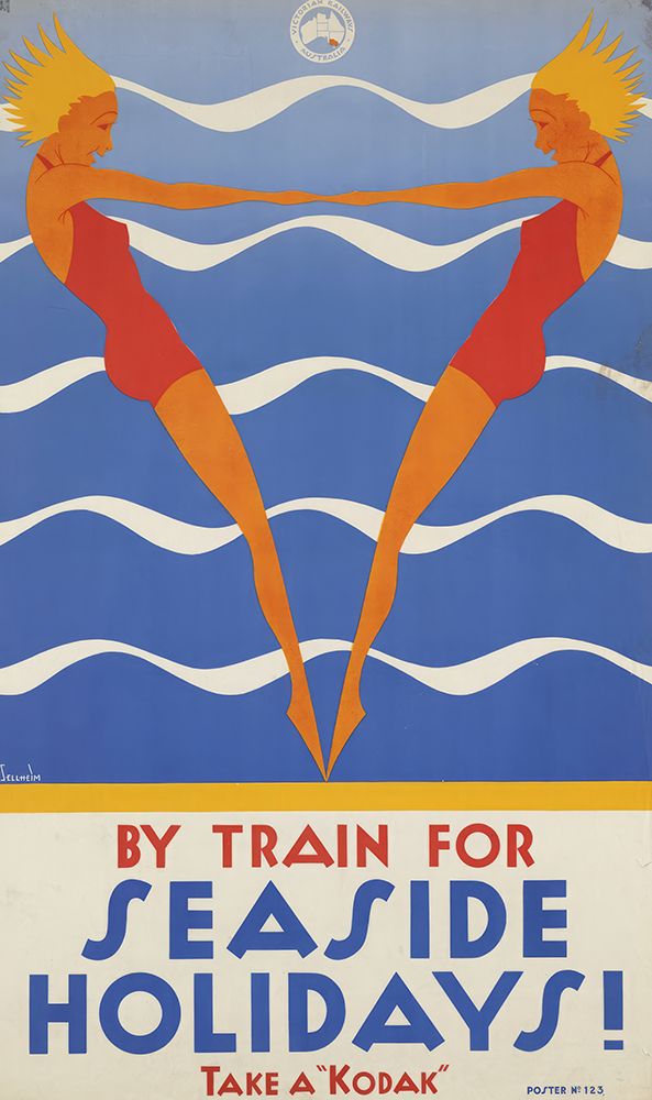 Kodak Seaside Holiday Vintage Travel Rail Poster art print by Vintage Travel Poster for $57.95 CAD