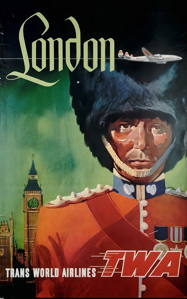 London Vintage Air Travel Poster art print by Vintage Travel Poster for $57.95 CAD