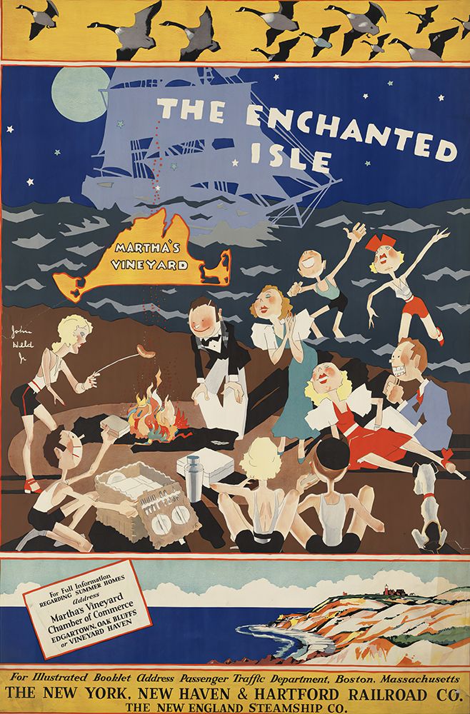Marthas Vineyard Vintage Travel Poster art print by Vintage Travel Poster for $57.95 CAD