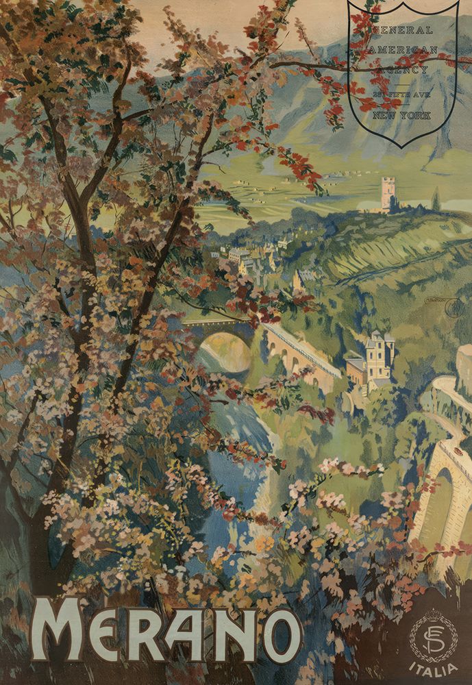 Merano, Italy Vintage Travel Poster art print by Vintage Travel Poster for $57.95 CAD