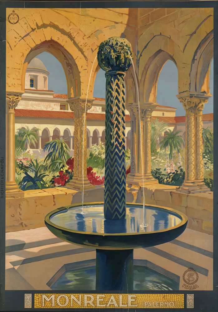 Monreale Italy Vintage Travel Poster art print by Vintage Travel Poster for $57.95 CAD