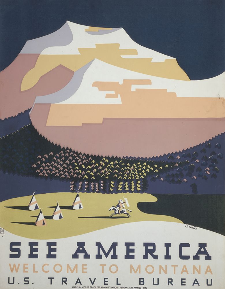 Montana WPA Vintage Travel Poster art print by Vintage Travel Poster for $57.95 CAD