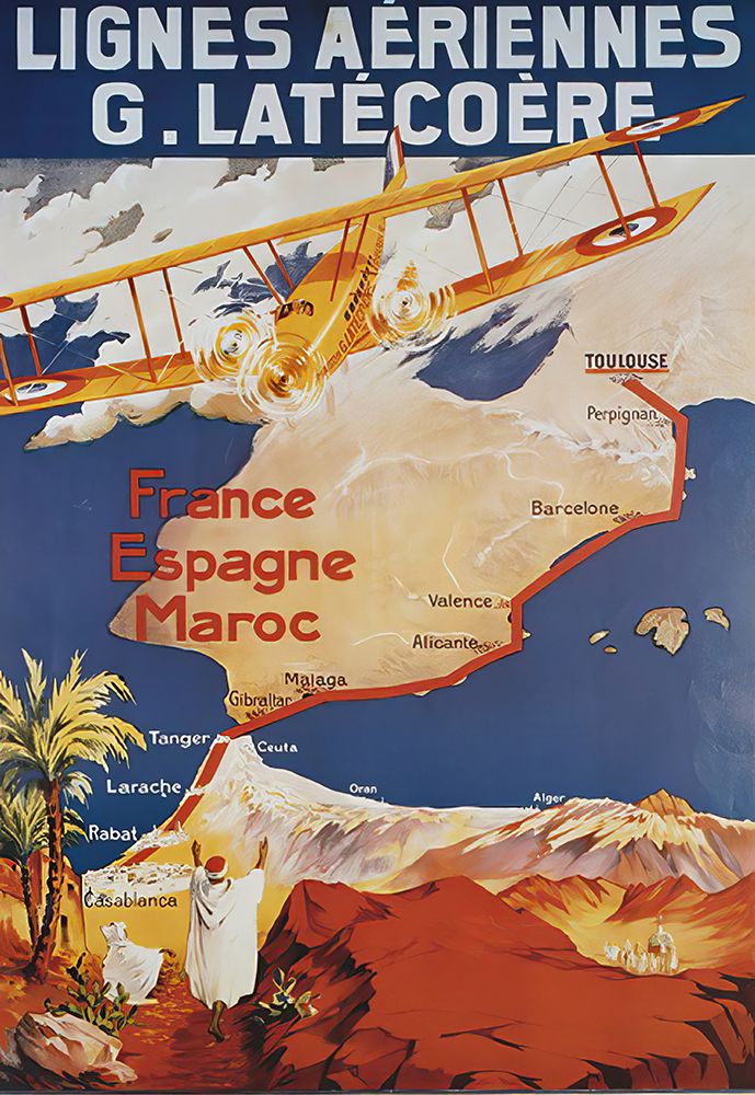 Morocco French Vintage Air Travel Poster art print by Vintage Travel Poster for $57.95 CAD