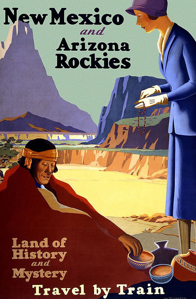 New Mexico and Arizona Rockies Vintage Rail Travel Poster art print by Vintage Travel Poster for $57.95 CAD