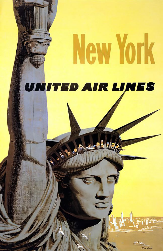 New York Vintage Air Travel Poster art print by Vintage Travel Poster for $57.95 CAD