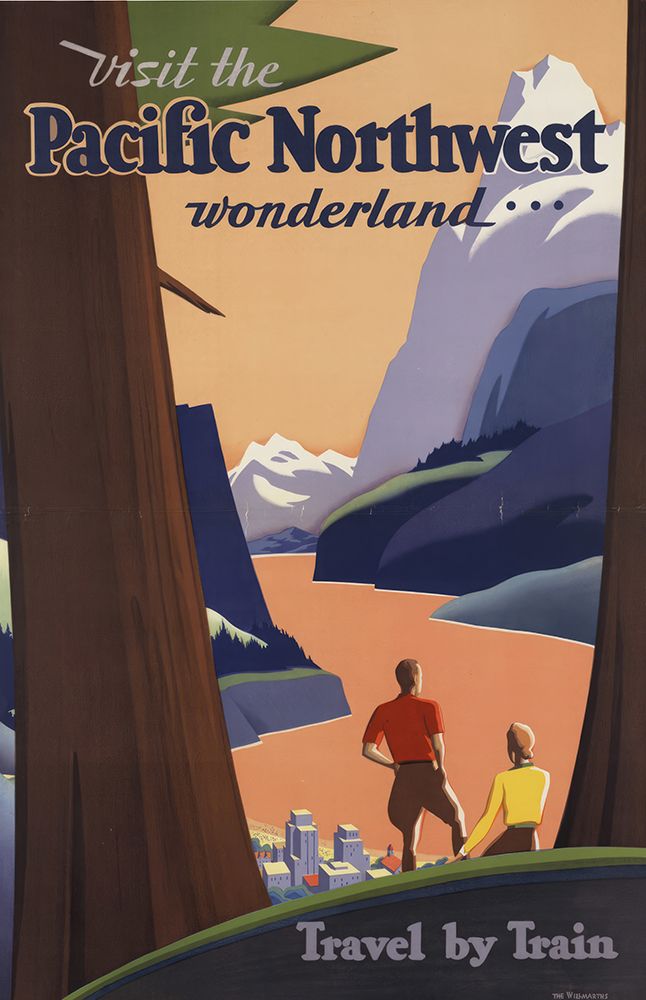 Pacific Northwest by Train Vintage Travel Poster art print by Vintage Travel Poster for $57.95 CAD