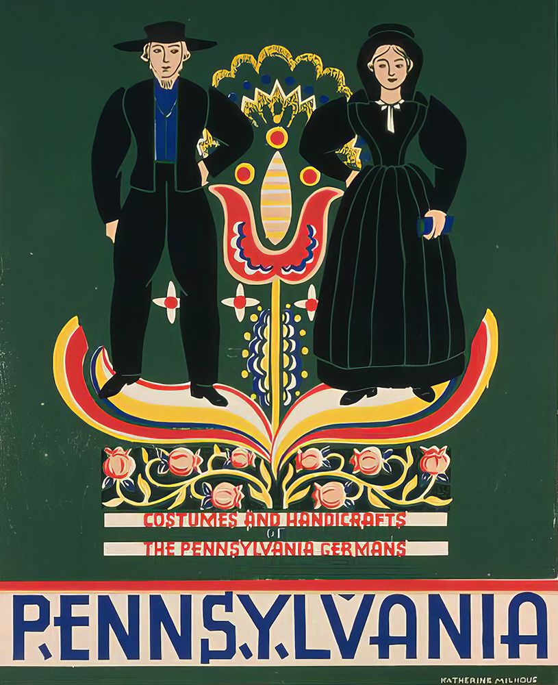 Pennsylvania Costumes Vintage Travel Poster art print by Vintage Travel Poster for $57.95 CAD