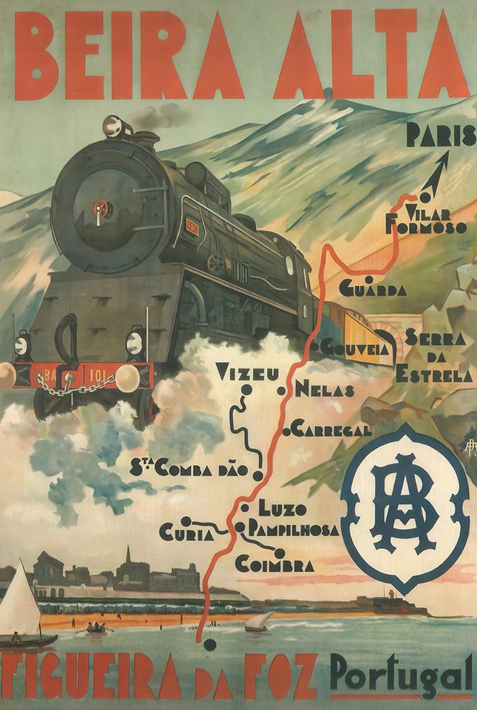 Portugal Beira Alta Vintage Travel Poster art print by Vintage Travel Poster for $57.95 CAD