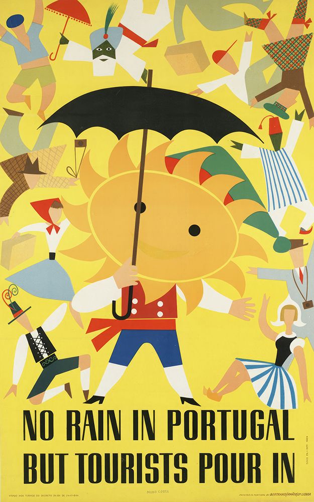 Portugal Tourists Pour In Vintage Travel Poster art print by Vintage Travel Poster for $57.95 CAD