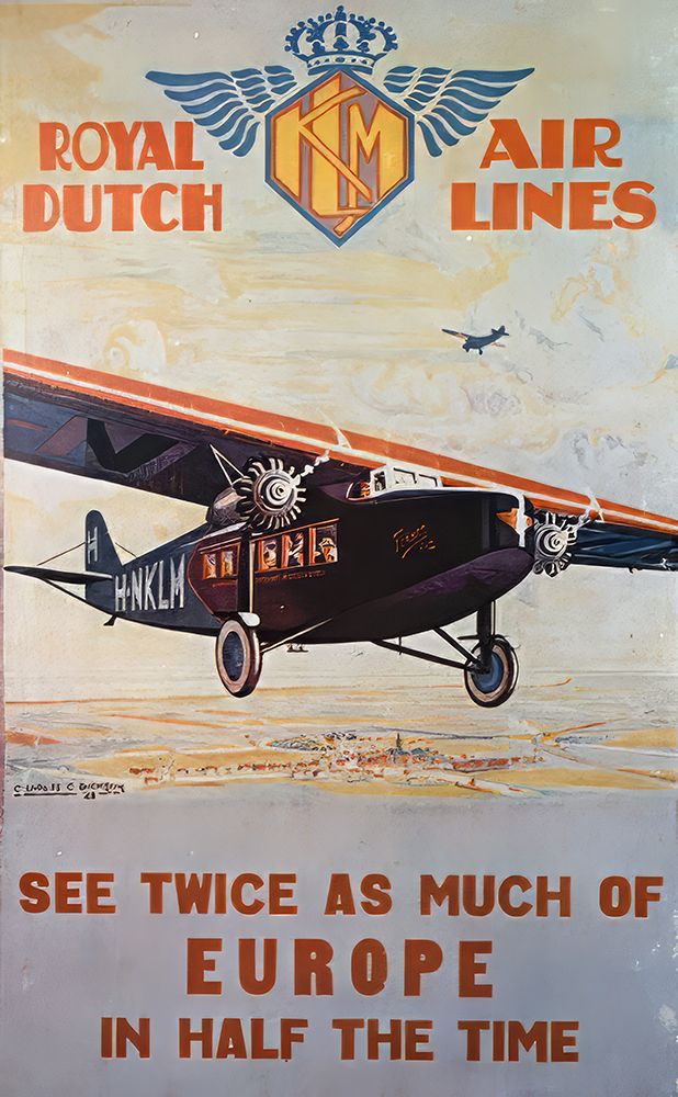 Royal Dutch Airlines Vintage Travel Poster art print by Vintage Travel Poster for $57.95 CAD