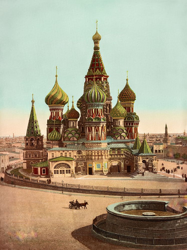Russia Church of St. Basil, Red Square Moscow 1890 art print by Vintage Travel Poster for $57.95 CAD
