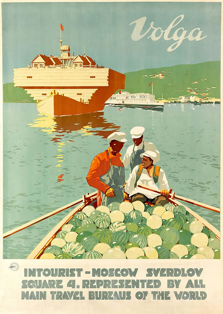 Russia Volga Vintage Travel Poster art print by Vintage Travel Poster for $57.95 CAD