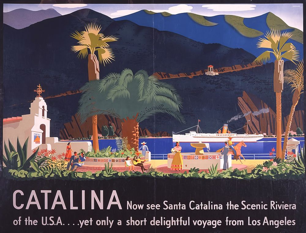 Santa Catalina California Vintage Travel Poster art print by Vintage Travel Poster for $57.95 CAD