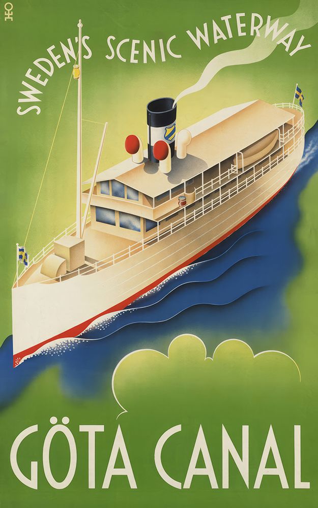 Sweden Gota Canal Vintage Travel Poster art print by Vintage Travel Poster for $57.95 CAD