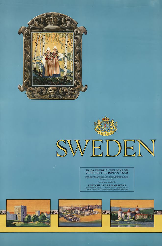 Sweden Vintage Travel Poster art print by Vintage Travel Poster for $57.95 CAD