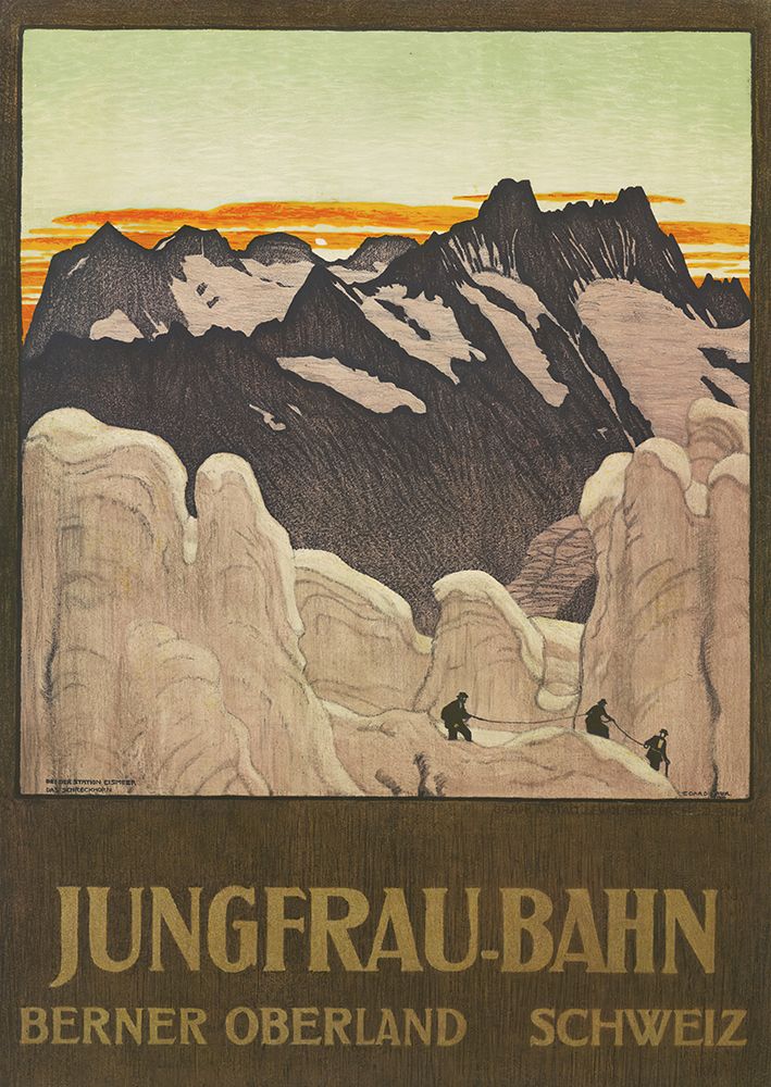 Switzerland Jungfrau Bahn Vintage Travel Poster art print by Vintage Travel Poster for $57.95 CAD
