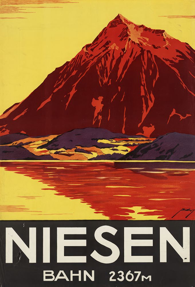 Switzerland Niesen Vintage Travel Poster art print by Vintage Travel Poster for $57.95 CAD