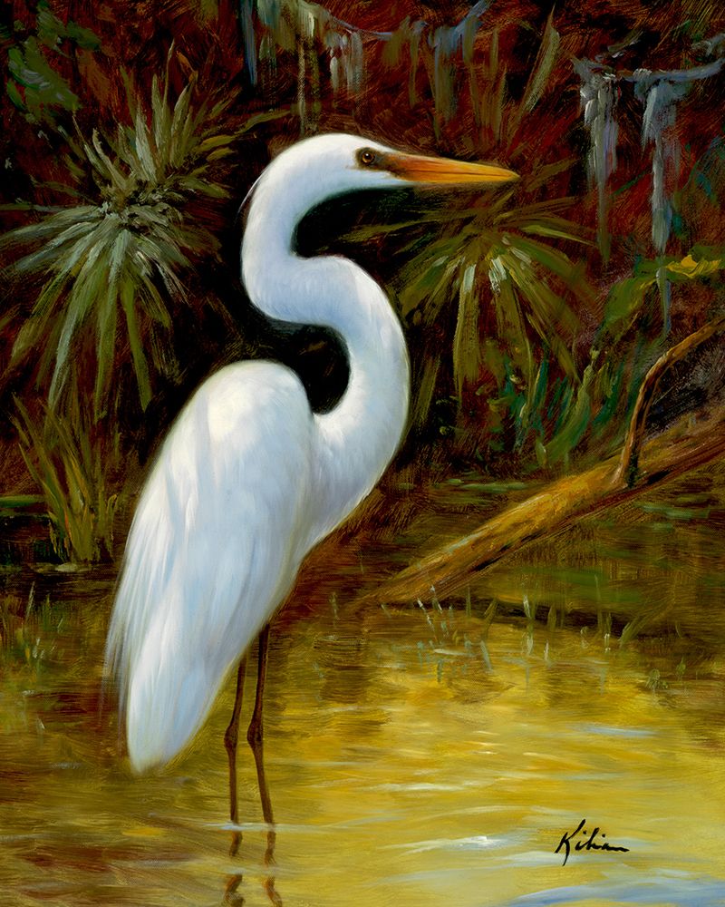 Tropical Egret I art print by Kilian for $57.95 CAD